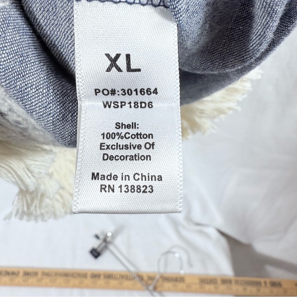 Shyanne‎ Denim Dress With Embroidery Details And Fringe Trim Size XL - Picture 9 of 9